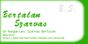 bertalan szarvas business card